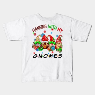 Funny Christmas Gnome Hanging With My Gnomies Family Pajamas Kids T-Shirt